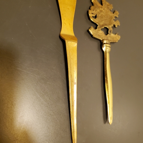 Pair of brass/letter openers/Wales/Griffin/sailing ship - Picture 6 of 8